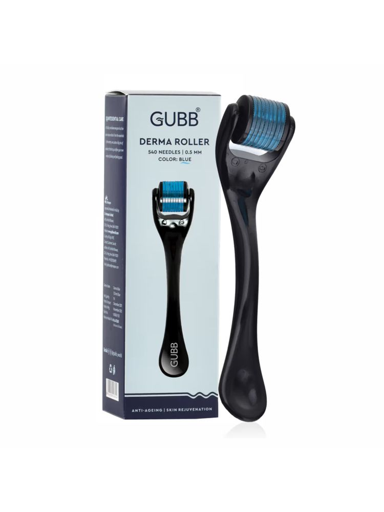 GUBB Derma Roller Microneedle 0.5 Roller for Face Body,Hair Growth, 540 Micro Needles Roller Blue