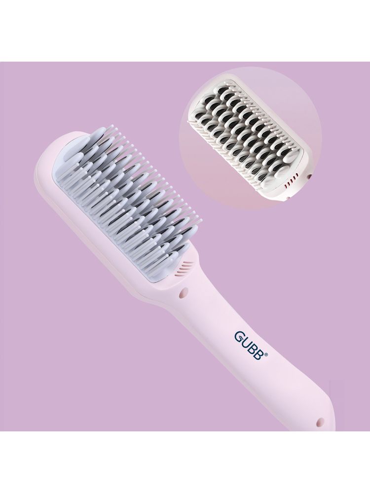 GUBB Hair Straightener Brush For Women & Men Hair Straightening Paddle Hair Brush(gb-705y)Pink(412g)-image-0