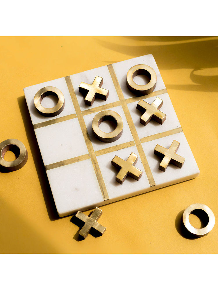 Manor House Tic Tac Toe Marble And Metal- Knots And Crosses - 6 Inches-picture-36