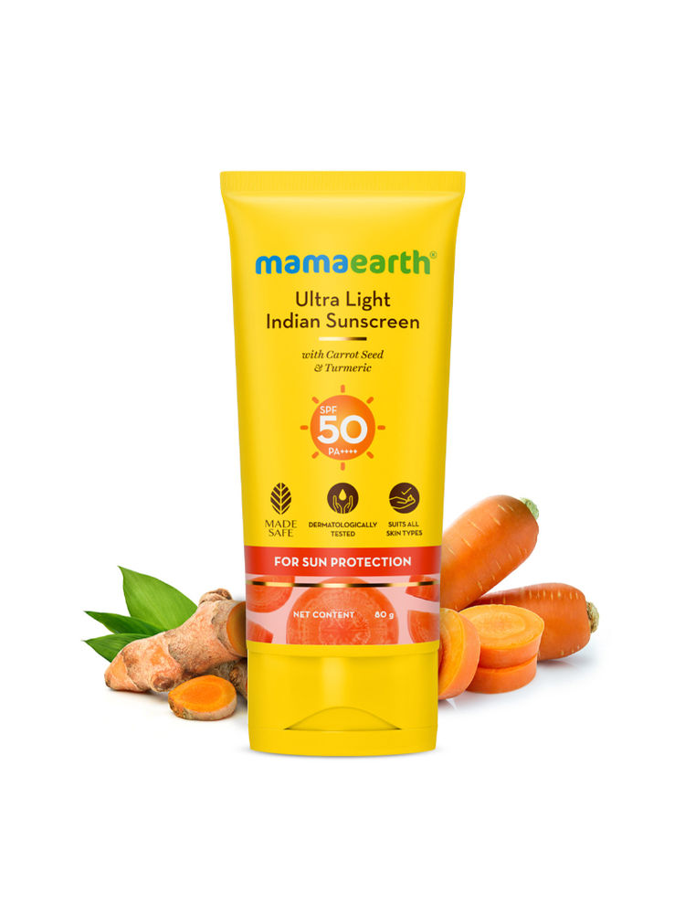 Mamaearth Ultra Light Indian Sunscreen SPF 50 PA++++ With Turmeric & Carrot Seed for Tan Protection-image-21