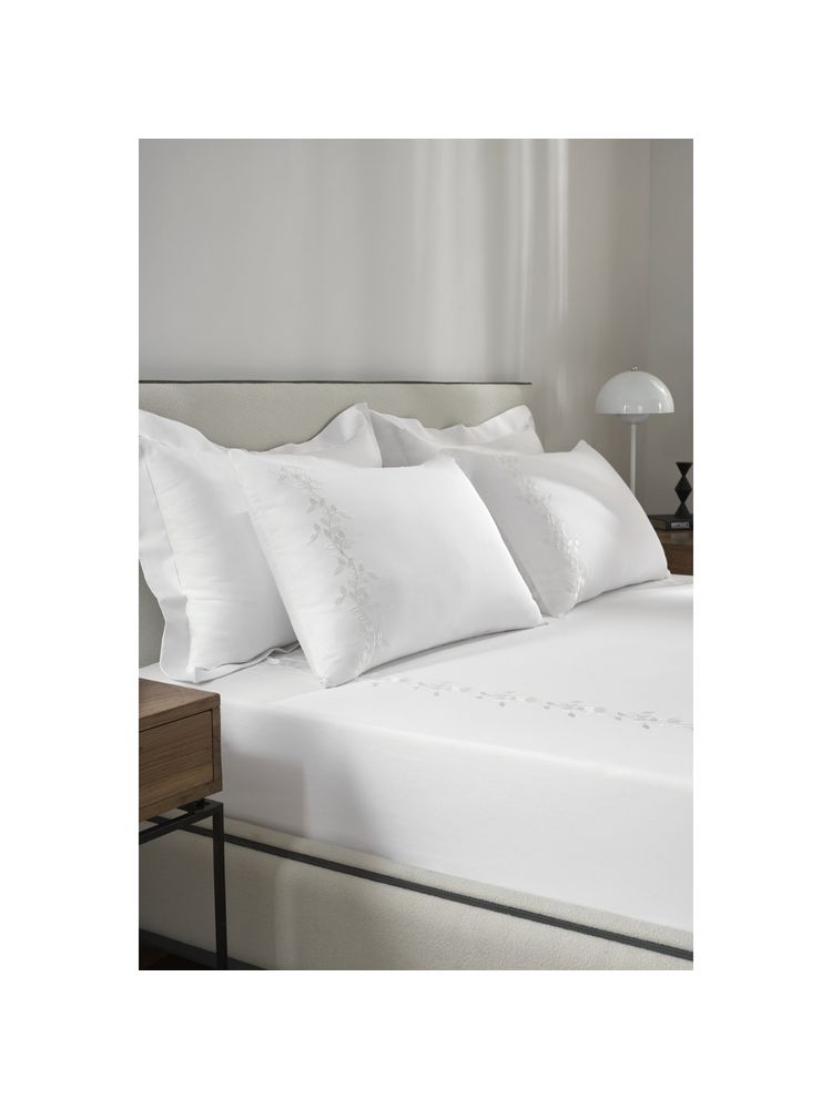 SANSAAR A D'DECOR BRAND LIVE CONSCIOUSLY Verona-Brilliant White King Bed Sheet with 2 Pillow Covers-picture-19