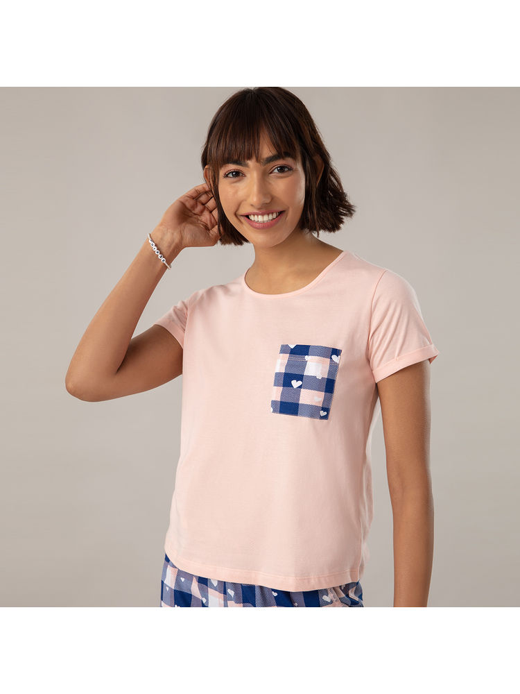 Nykd by Nykaa Super Fine T-shirt In Cosy Cotton - NYS041 Peach-picture-35