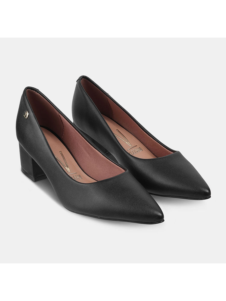 Vizzano Womens Classic Black Block Heel Pumps-image-45