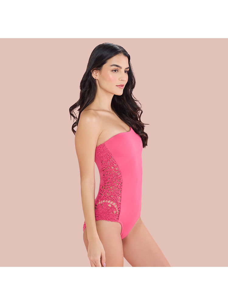 Nykd by Nykaa Chic One-Shoulder Swimwear NYSW15 Pink-picture-13