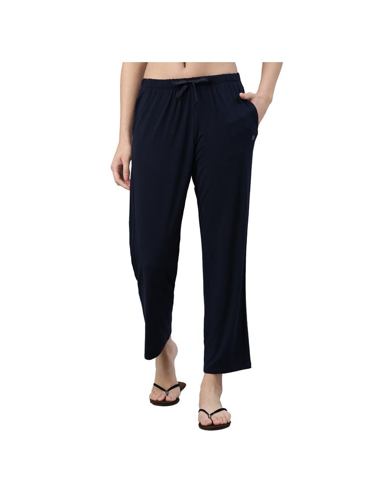 Enamor Mid Rise Regular Length Adjustable Drawstring Basic Home Lounge Pant for Women - E404-image-4