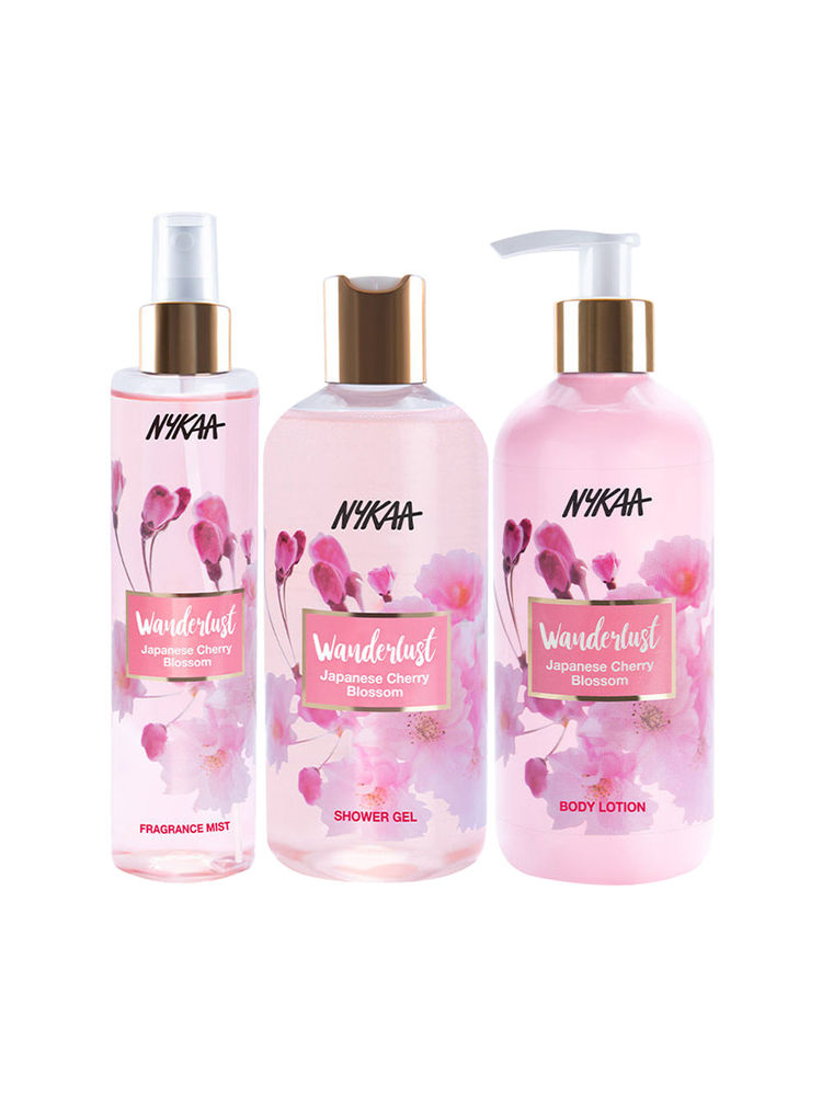 Wanderlust Japanese Cherry Blossom Shower Gel + Body Lotion + Fragrance Mist Combo-picture-19