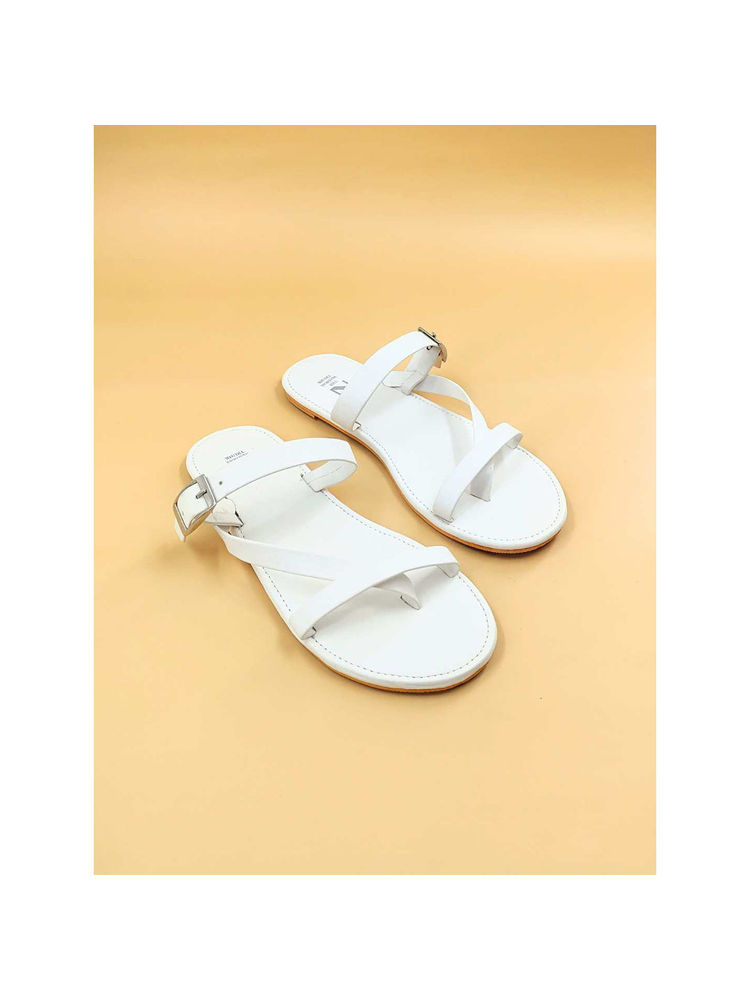 The Madras Trunk Women White Sandals-image-28