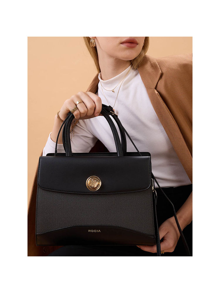 ROCIA Women Black Solid Hand Bag with Detachable Strap-image-27
