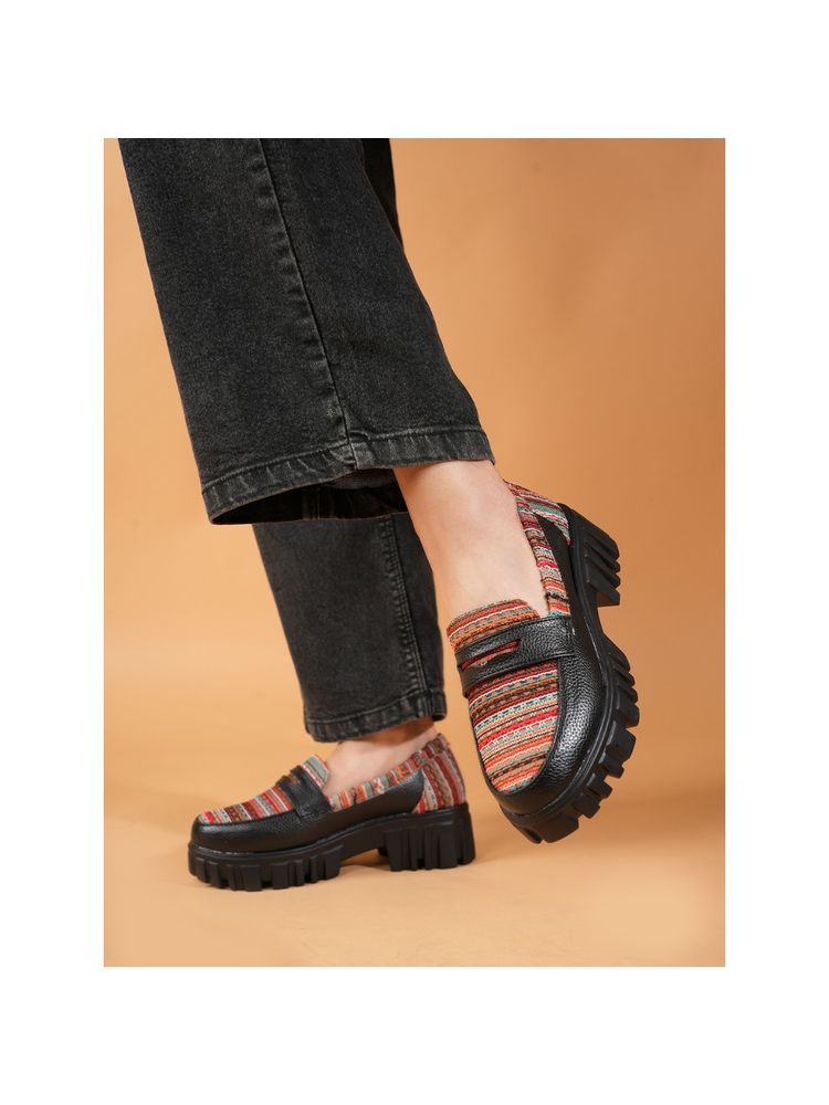 MOZAFIA Women Black Loafers-picture-31