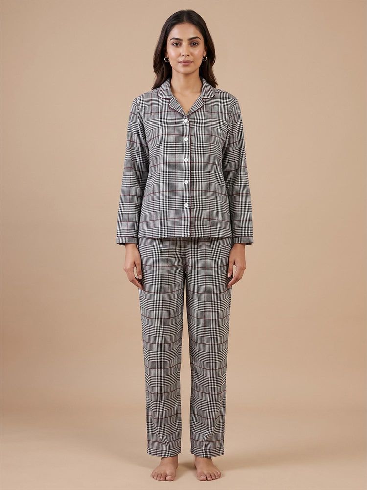FABLUSH Women Grey Rayon Shirt with Pyjama-picture-41