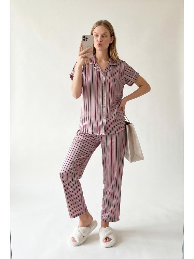 JULIANA DREAM Women Pink Satin Shirt with Pyjama-picture-15