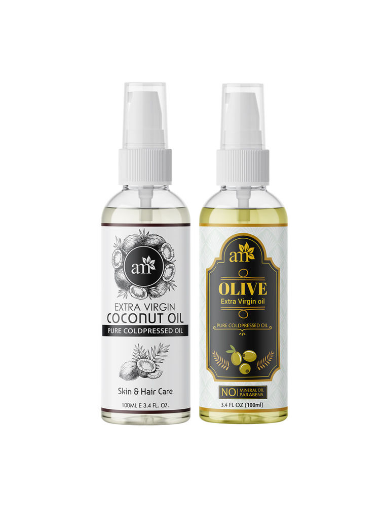 AromaMusk Organic 100% Pure Cold Pressed Extra Virgin Coconut & Olive Oil-image-41