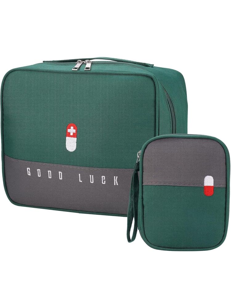 House of Quirk Green First Aid Empty Kit Pouch Emergency Survival Bag Medicine Bag-image-44