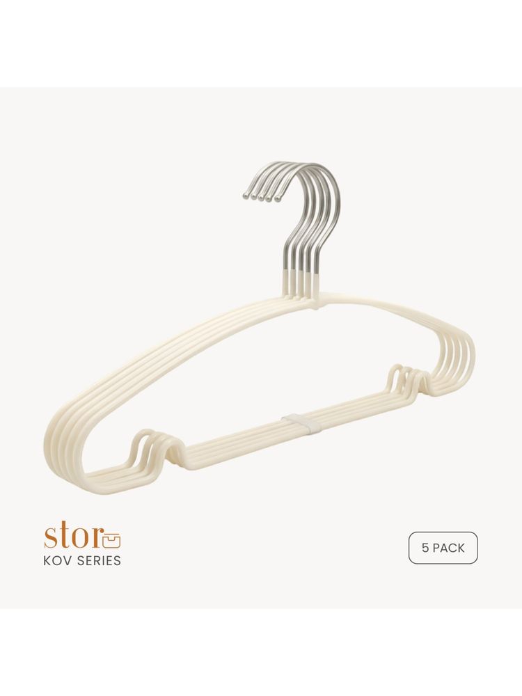 STOR Metal Shirt- Trouser Hanger- Ecru White-image-7