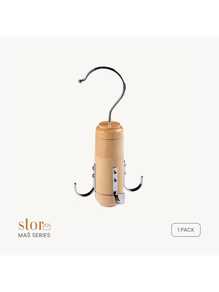 STOR Wooden Belt- Scarf Hanger- Beige-picture-1