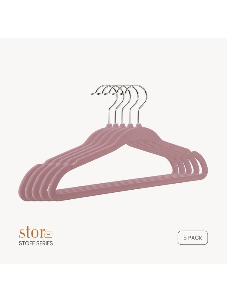 STOR Premium Velvet Kids Hangers- Blush Pink-picture-12