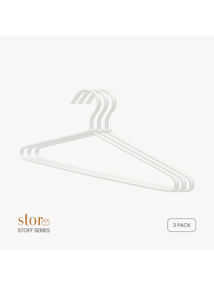 STOR Premium PU Leather Hangers- Ecru White-picture-39