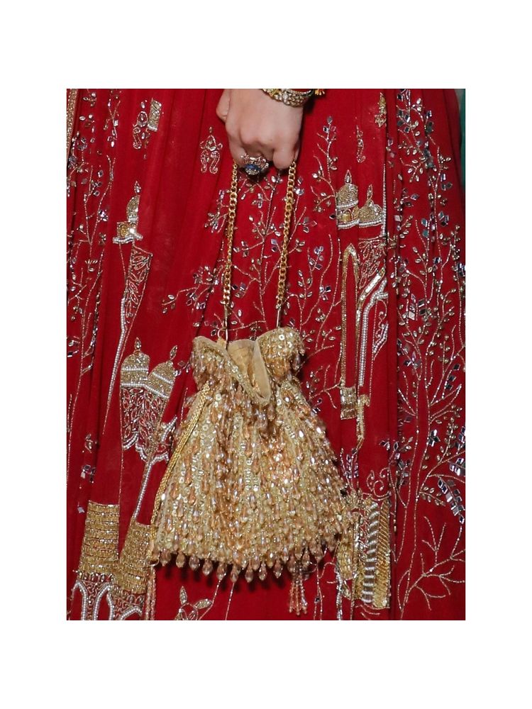 House Of Kosha Haya Gold Embellished Crystal Potli Bag-image-5