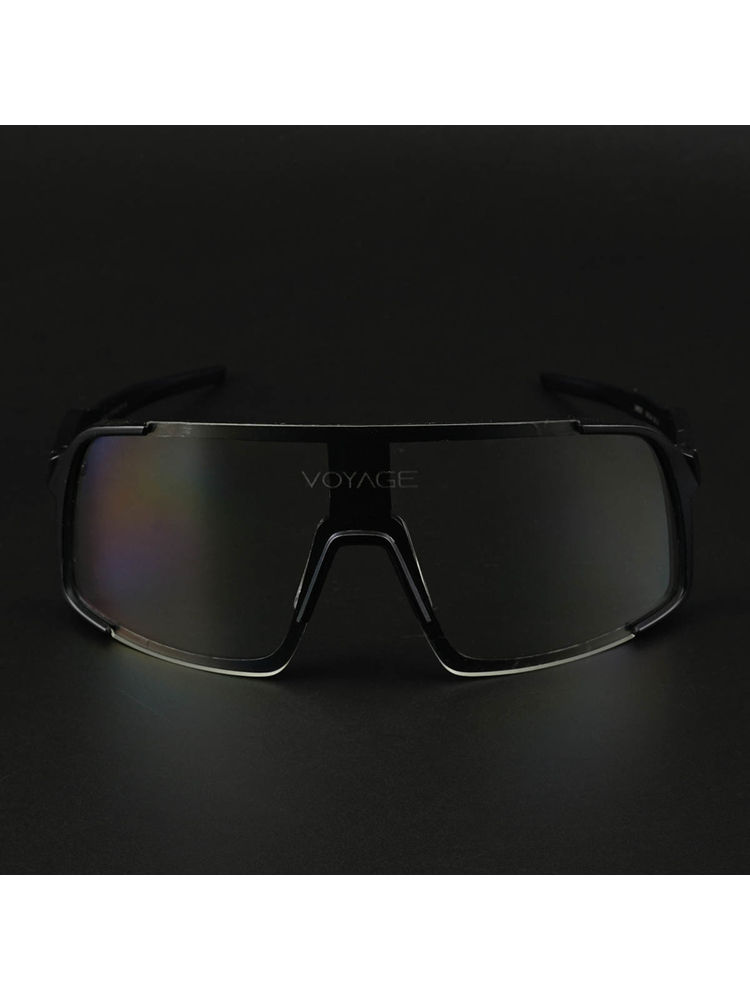 Voyage Unisex Black Lens Black Frame Wrap Sunglasses - MG5630-picture-48