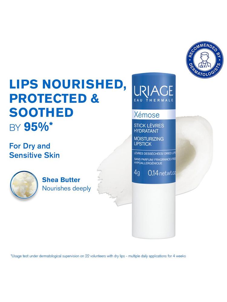 Uriage Xemose Lip Balm Shea Butter Vitamin C Dermat Recommended for Very Dry Sensitive Chapped Lips