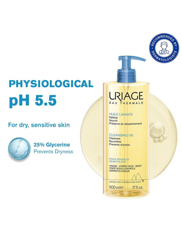 Uriage Cleansing Oil with 25% Glycerin Dermat Recommended Gently Cleanses & Moisturizes Face & Body-picture-17
