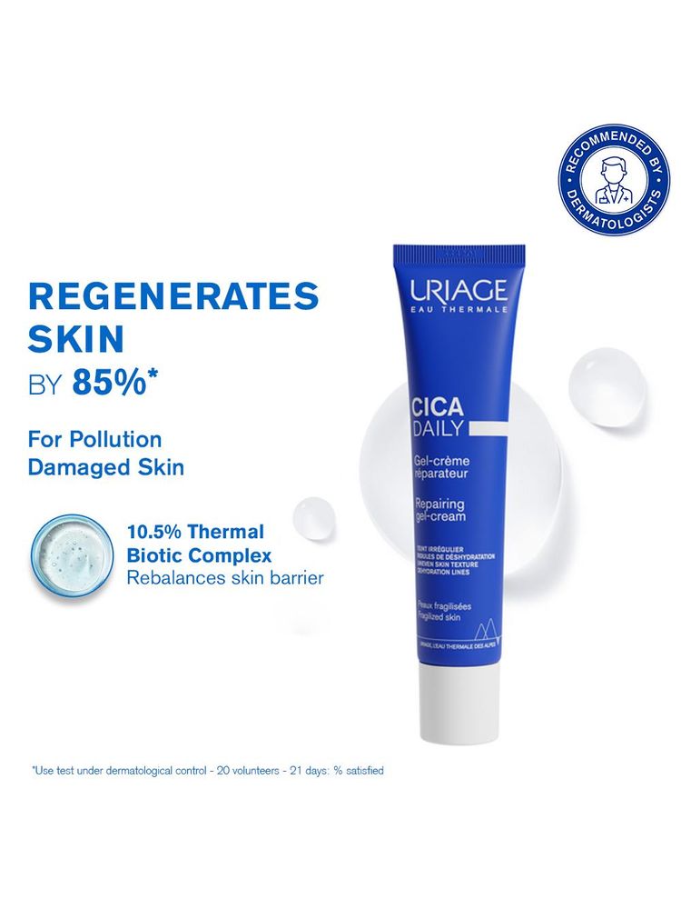 Uriage Cica-Daily Repairing Gel Face Cream Rejuvenates Skin Centella Asiatica Hyaluronic Acid Cu-Zn-picture-25