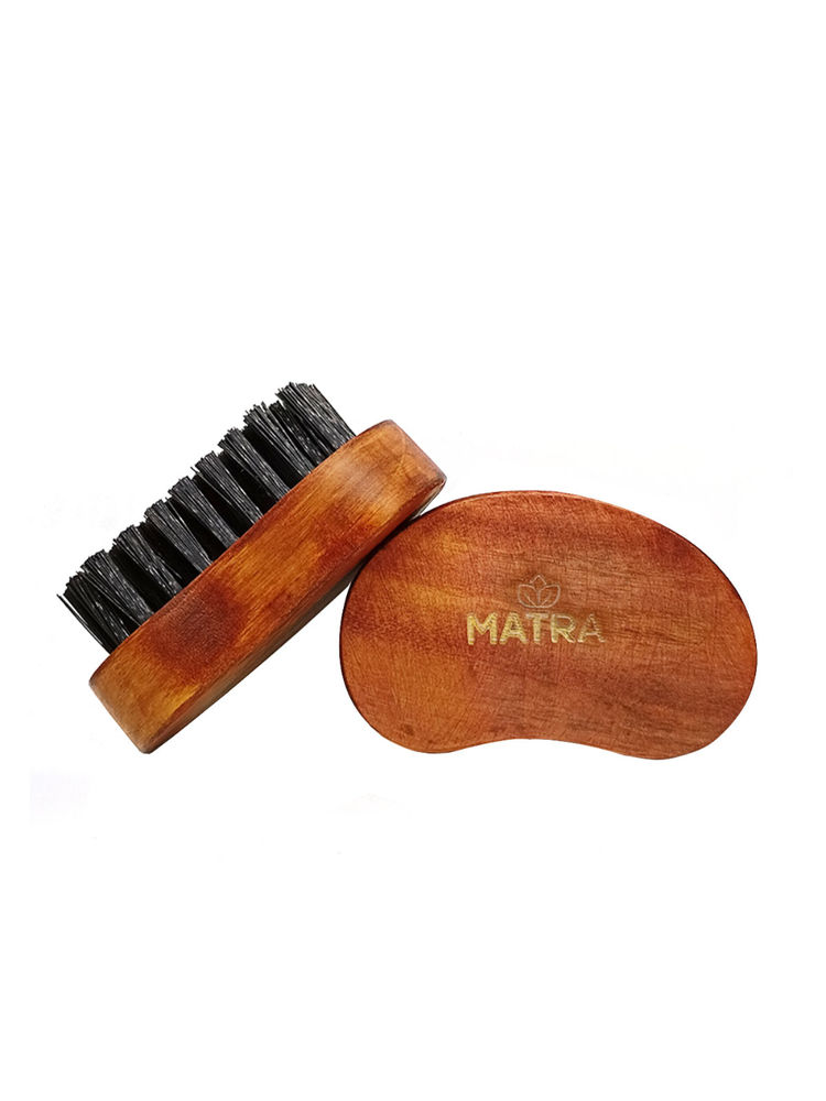 Matra Professional Nylon Bristle Wooden Beard Brush Pocket Friendly for Men - Pack of 2