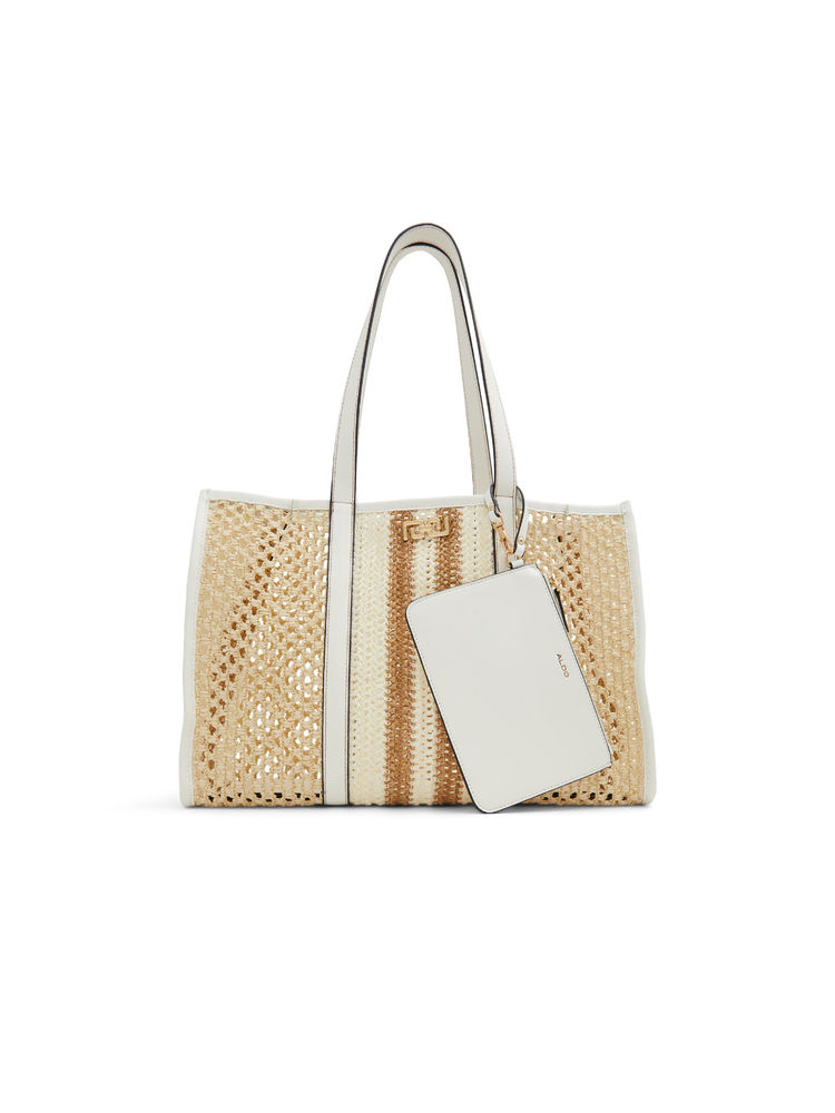Aldo White Janissy Women Tote Bag with Pouch and Detachable Strap-image-49