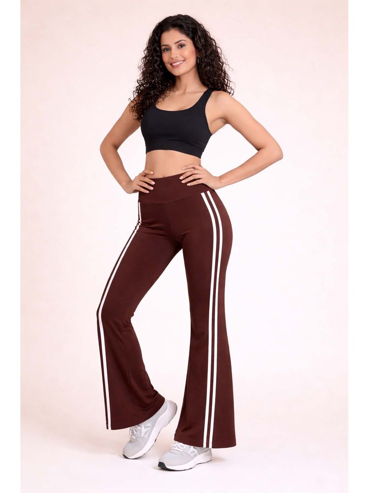 Rock Paper Scissors Bootcut Gym Brown Tights-image-18