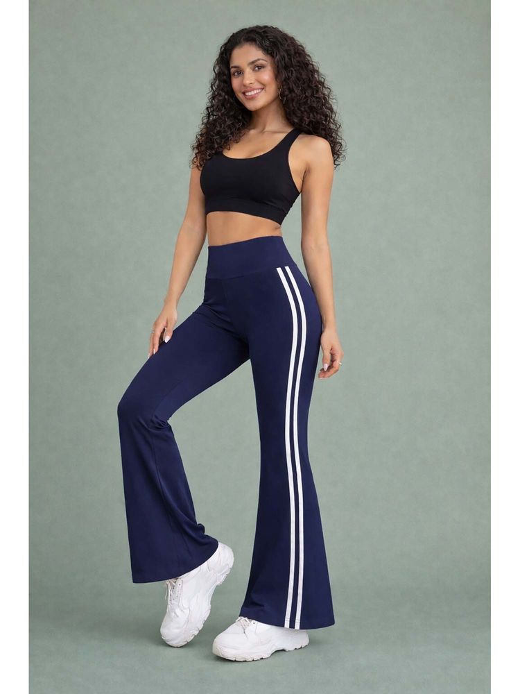 Rock Paper Scissors Bootcut Gym Navy Blue Tights-image-35