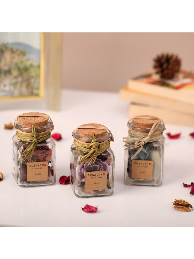De Maison Decor Lea Dried Floral Potpourri Set Of 3 Lavender, Sunset Orange, Purple-image-6