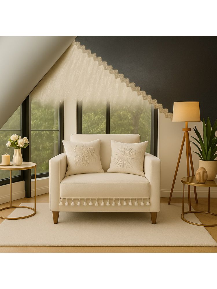 THROW PILLOW Neutral With Small Tassel Trim Lace Sofa Cover-picture-39