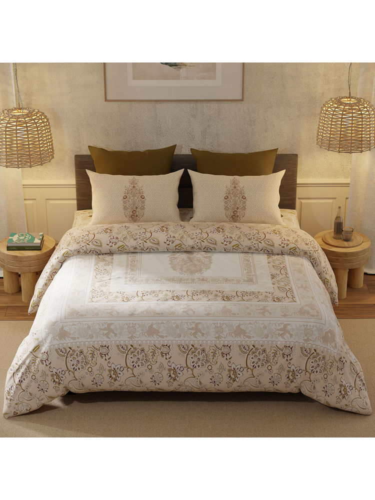 Bella Casa Super King Size Double Bedsheet with 2 Pillow Covers Cotton Brown Colour-image-45