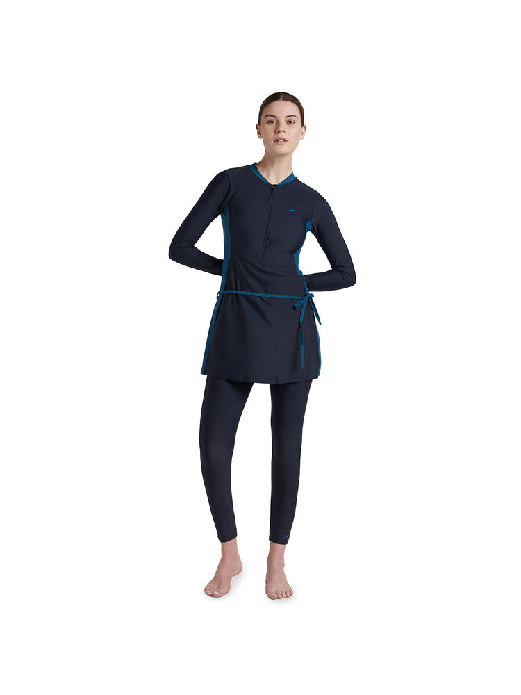Speedo Women's Endurance10 Two Piece Full Body Suit Swimwear - True Navy & Dark Teal