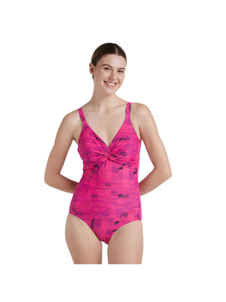 Speedo Women's Endurance10 Brigitte Printed One Piece Swimwear - Black & Wineberry-picture-27