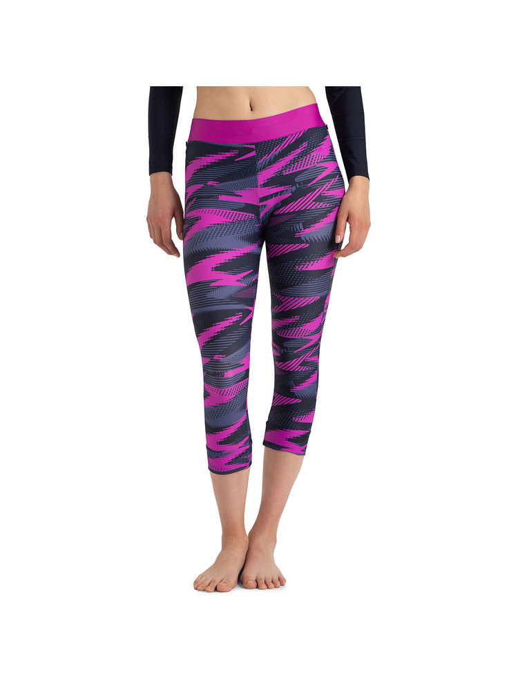 Speedo Women's Endurance10 Hyperboom Print Contrast Swim Capri - True Navy, Hapuna Blue & Diva-image-3
