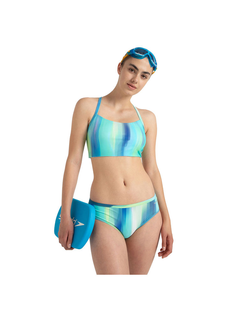 Speedo Women's Endurance10 Printed Racerback Bikini Set - Navy, Chroma Blue & Flash-picture-29