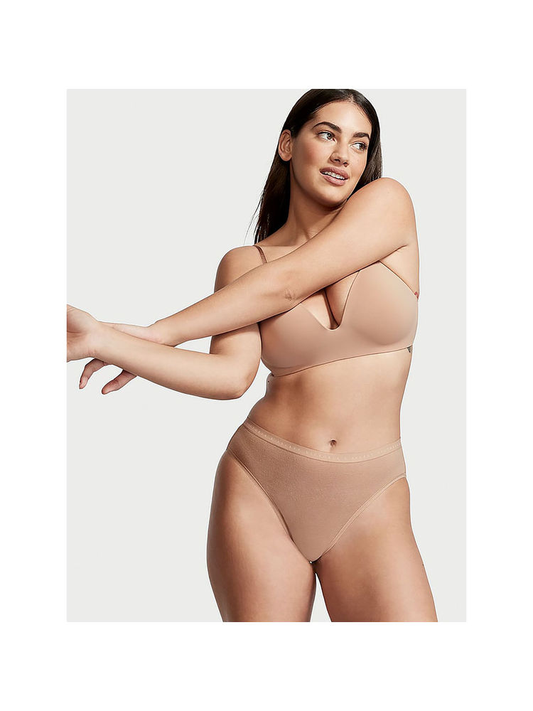 victoria's secret intimates Victoria's Secret Stretch Cotton High-Leg Brief Panty Beige-picture-22