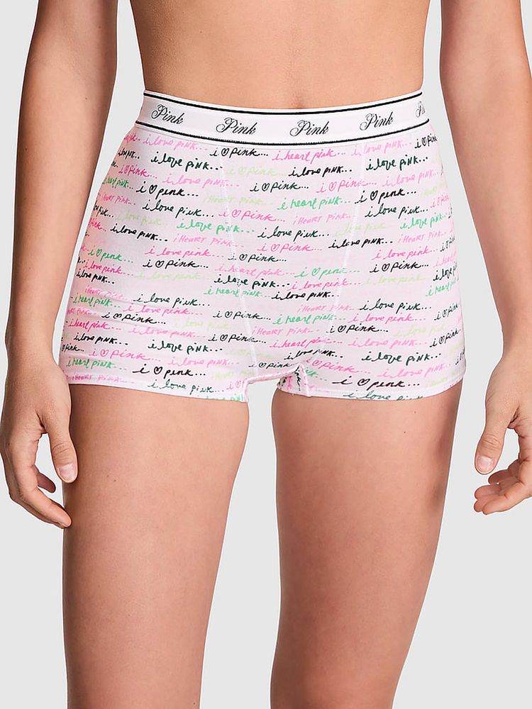 victoria's secret intimates Victoria's Secret PINK Logo Cotton High-Waist Boyshort Panty Multi-Color-picture-31