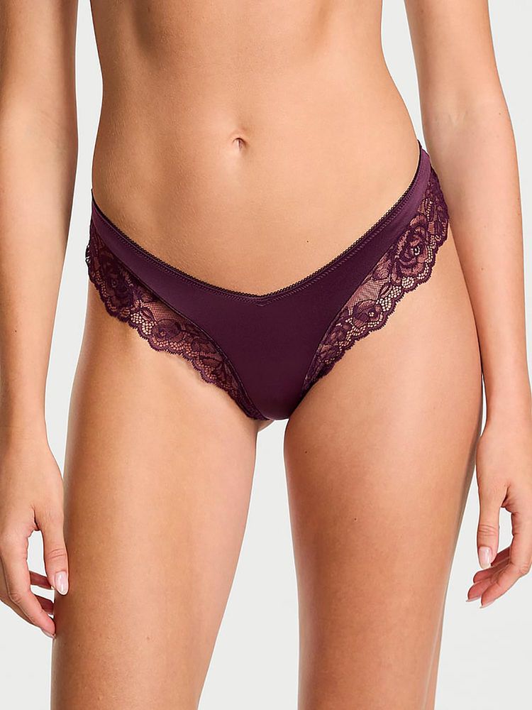 victoria's secret intimates Victoria's Secret Very Sexy Rose Lace-Trim High-Leg Cheeky Panty Purple-picture-31