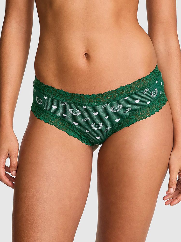 victoria's secret intimates Victoria's Secret PINK Wink Lace-Trim Cheeky Panty Green-picture-23