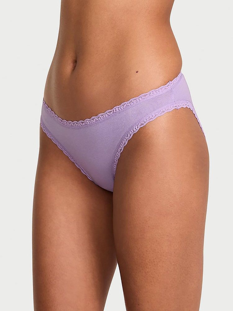 victoria's secret intimates Victoria's Secret Lace Trim Cotton Lace Bow Bikini Panty Purple-picture-20