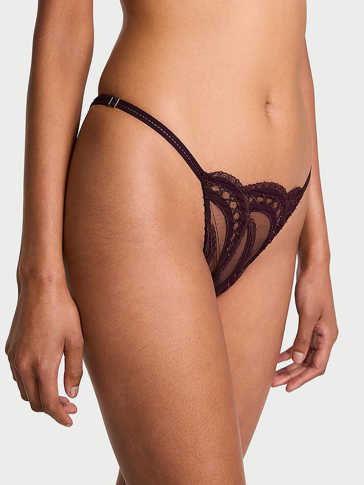 victoria's secret intimates Victoria's Secret Very Sexy Laces Out Open-Back Adjustable String Bikini Panty Brown-picture-28