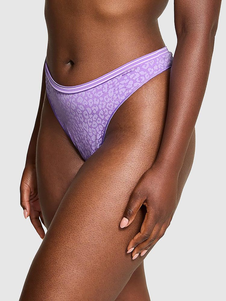 Victoria's Secret PINK Seamless High-Leg Thong Panty Purple-image-41