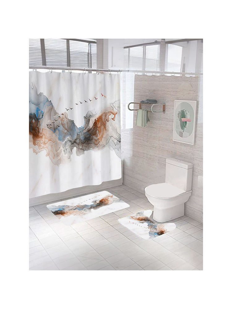 The Better Home Shower Curtain & Bathmat Multicolour-picture-3