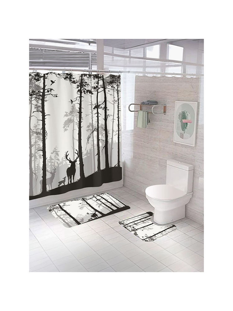 The Better Home Shower Curtain & Bath Mat Set Forest Twilight-picture-15
