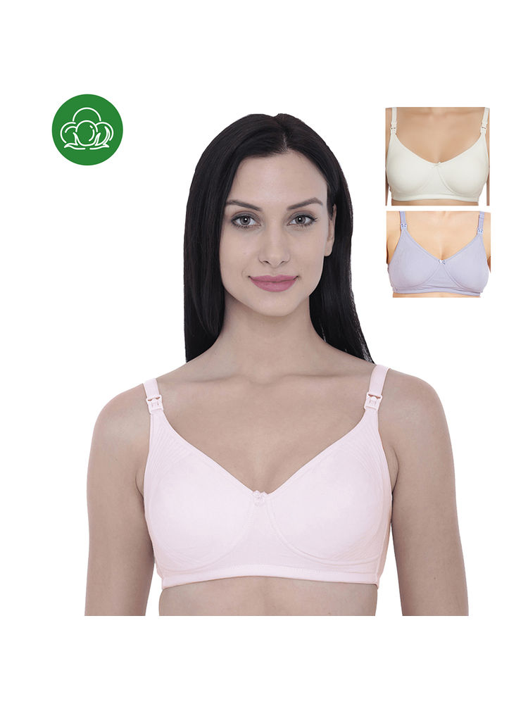 Inner Sense Organic Cotton Antimicrobial Nursing Bra Pack of 3 - Multi-Color-picture-20