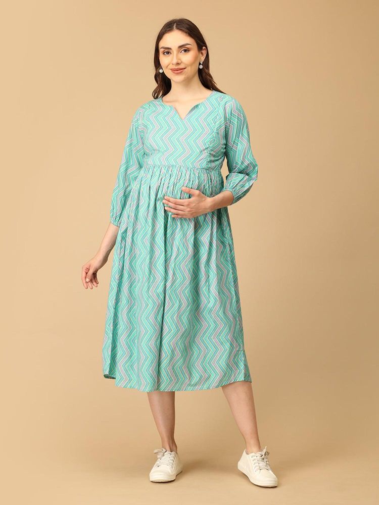 The Mom Store Zigzag Zest Maternity And Nursing Dress-image-7