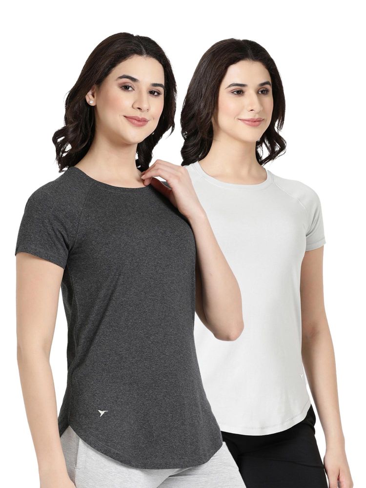 BLOSSOM Womens Stretchable Cotton T-Shirt Multi-Color (Pack of 2)-picture-41