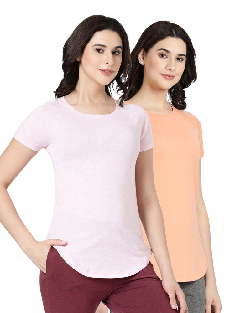 BLOSSOM Womens Stretchable Cotton T-Shirt Multi-Color (Pack of 2)-picture-43